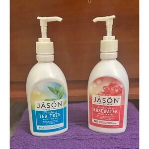 Jason Body‎ Wash 16 fl oz: Set of 2: Tea Tree and Rosewater NEW